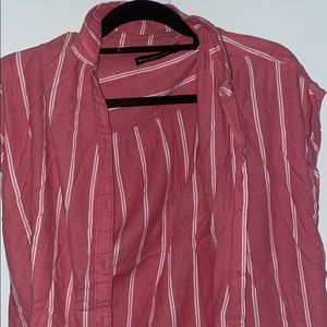 Pink with white stripes Abercrombie Flannel Top